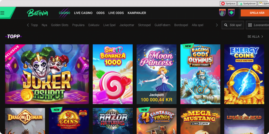 Betinia Casino Spel