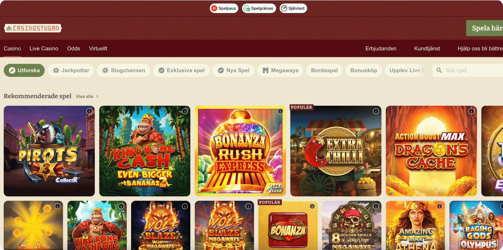 Casinostugan Spel