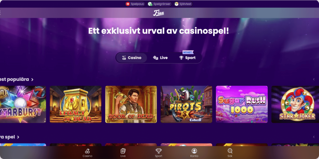 Flax Casino Startsida