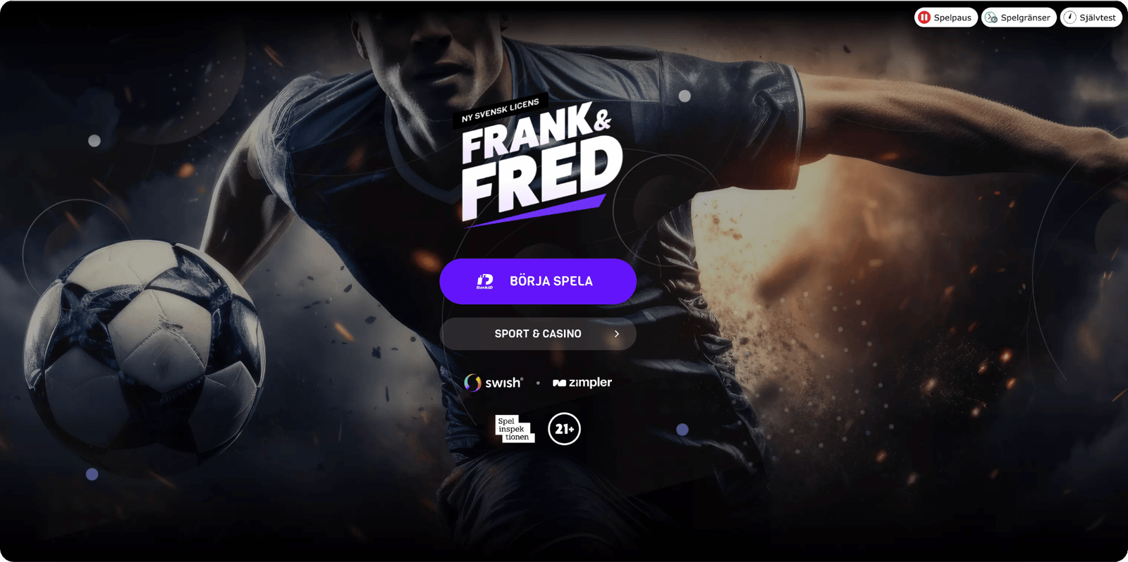 Frank & Fred Casino Startsida