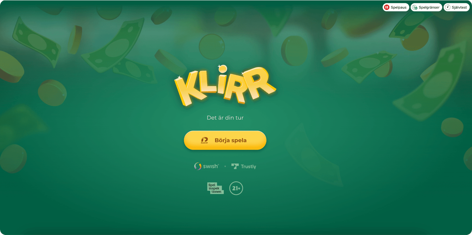 Klirr Casino Startsida