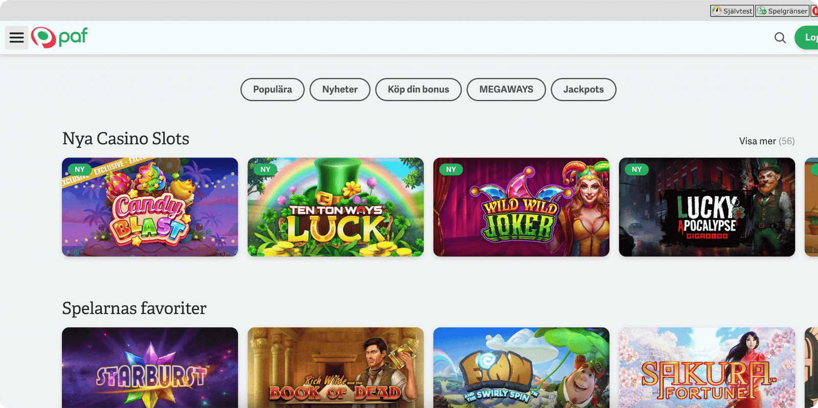 Paf Casino Spel