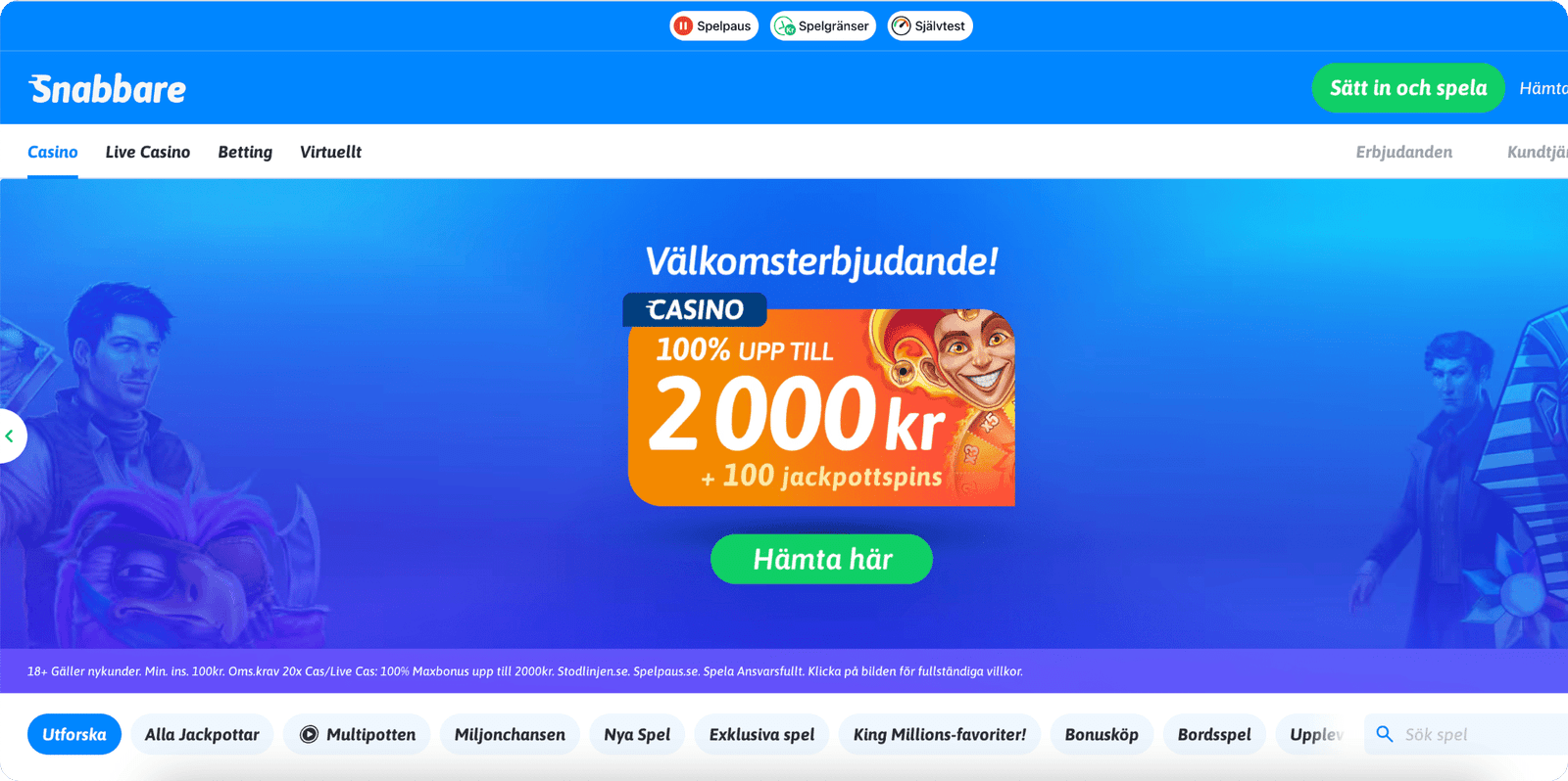 Snabbare Casino Spelutbud