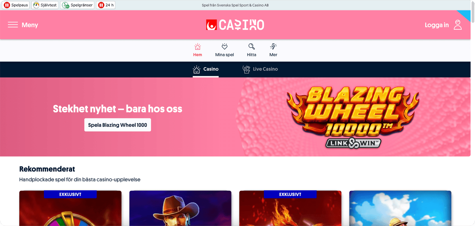 Svenska Spel Sport & Casino Startsida