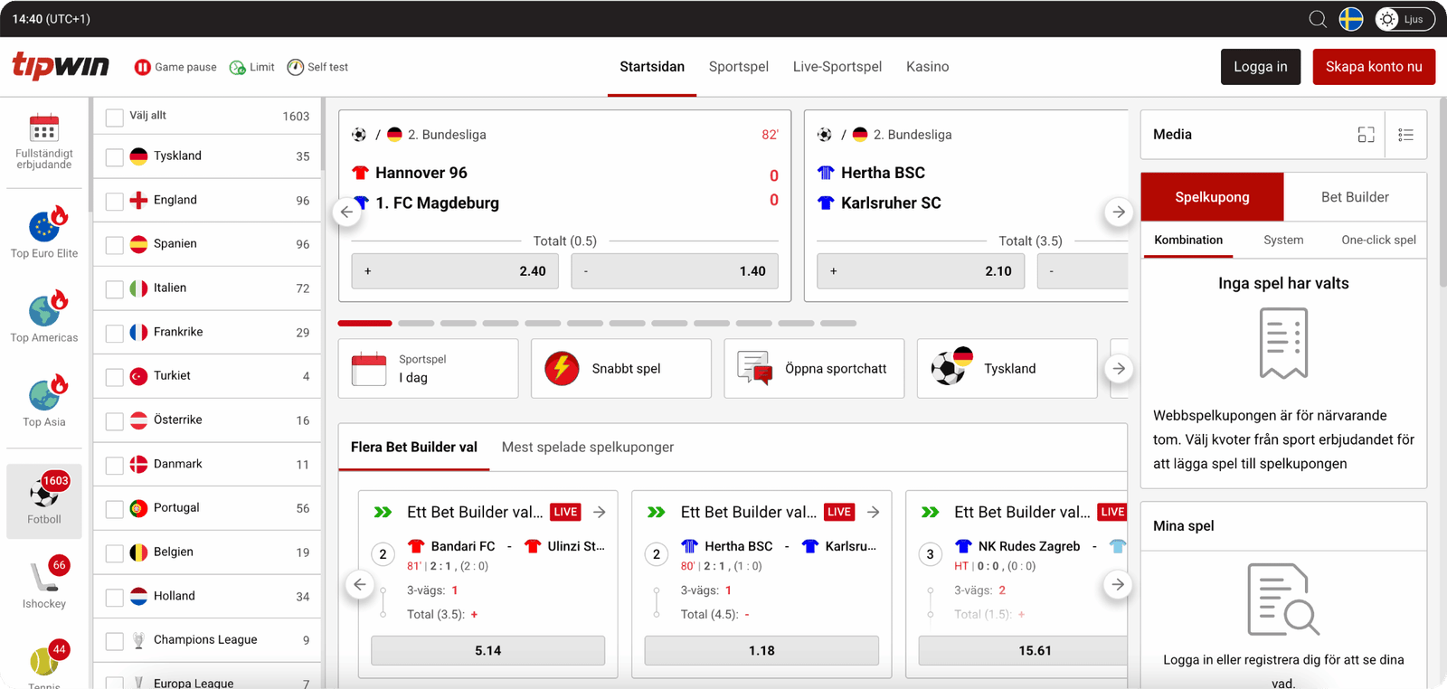 Tipwin Casino & Betting Startsida