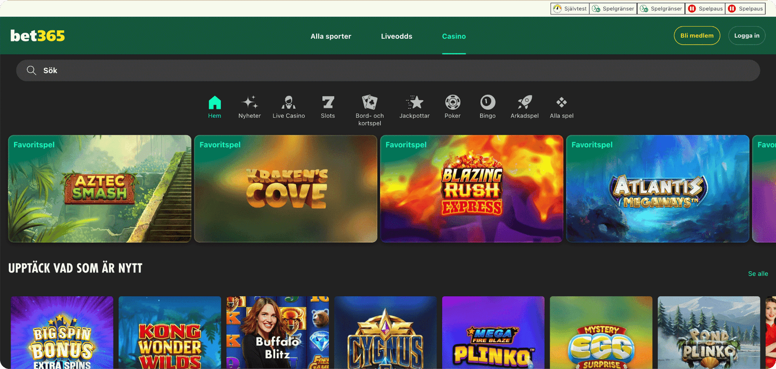Bet365 Casino Spelutbud