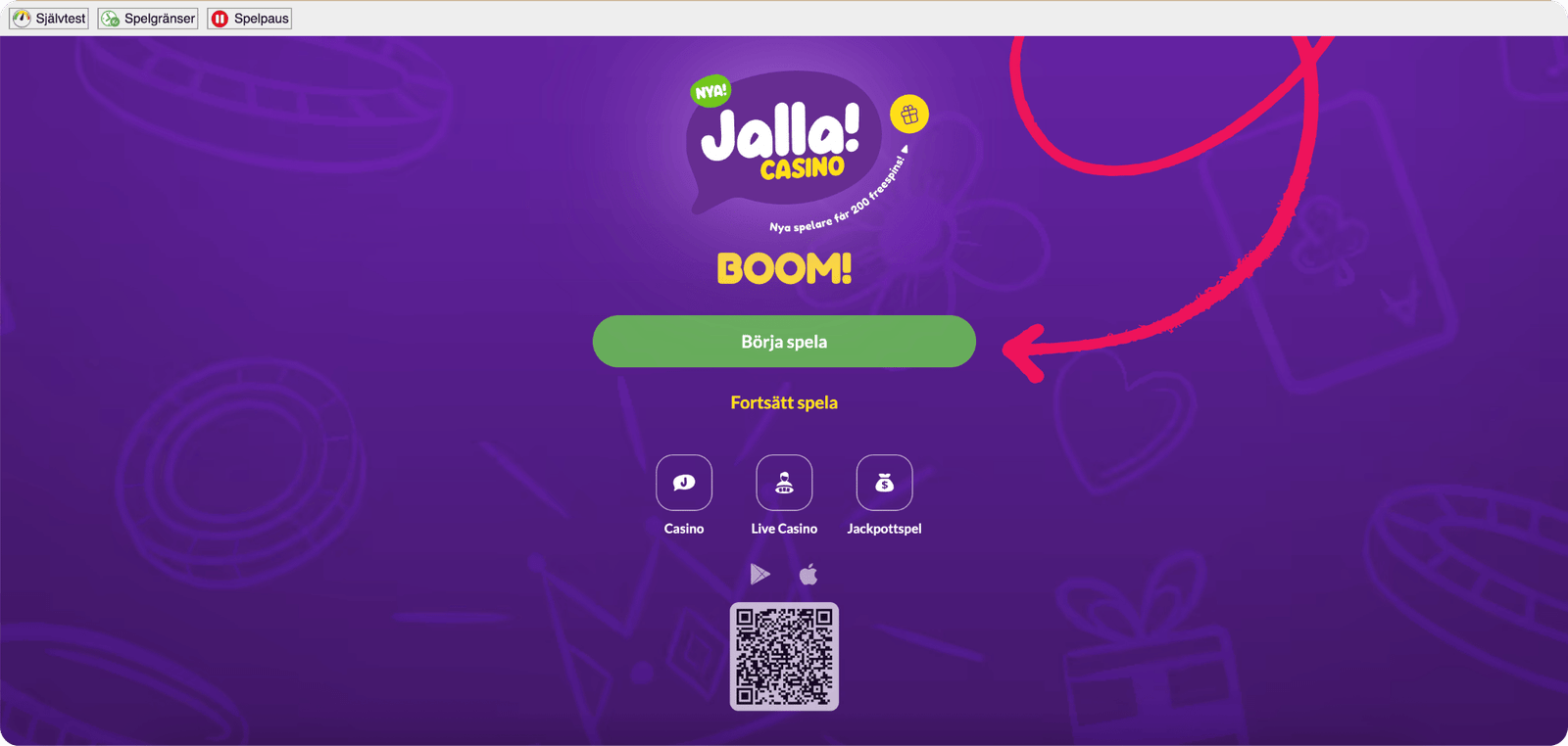 Jalla Casino Startsida