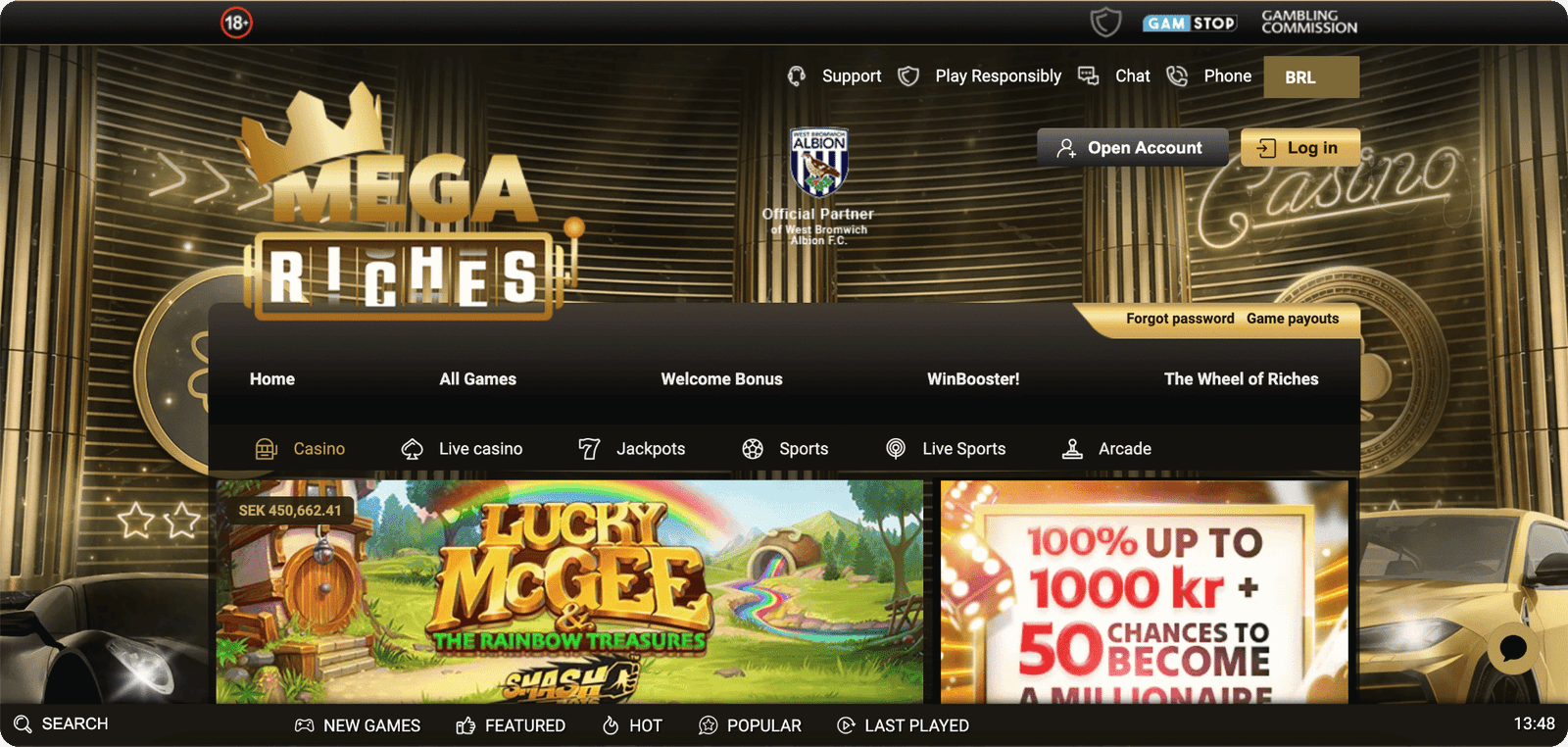 Mega Riches Casino Startsida
